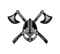 Crossed Axes Vikings Weapons Helmet Wall Decals 36x48.1cm Personalized Customization Small Black