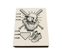 Crossed Baseball Bats Notebook A5, Pu Leather Notebooks A5, Lined Paper Notebook for University 180Pages/90Sheets, Notepads for Study, Writing Book School, Student Essentials University Journal Diary