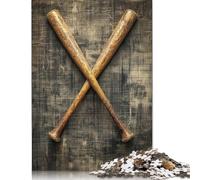 Crossed Baseball Bats Puzzles for Adults 500 Pieces Puzzle Jigsaws for Adults Home Decoration Puzzle Toys 500pcs (52x38cm)