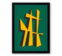 Crossed Geometry Geometric Framed Wall Art Print A1 (84.1×59.4cm) Black, Wall Decor for Living Room, Bedroom, Office & Home, Ready to Hang, Art Gift