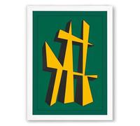 Crossed Geometry Geometric Framed Wall Art Print A1 (84.1×59.4cm) White, Wall Decor for Living Room, Bedroom, Office & Home, Ready to Hang, Art Gift