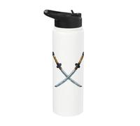 Crossed Katana Samurai Swords Stainless Steel Insulated Water Bottle