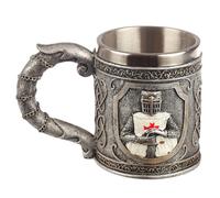 Crossed knight mug Puckator Argenté 10,5x15x9,5 cm