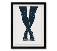 Crossed Legs Minimalist Framed Wall Art Print A1 (84.1×59.4cm) Black, Wall Decor for Living Room, Bedroom, Office & Home, Ready to Hang, Art Gift
