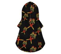 Crossed Smoking Weed Joints Spliffs Dog Hoodie Luxury Dog Clothes Winter Dog Jacket Pet Clothes Hoodie French Bulldog Teddy Pug Puppy Clothes S