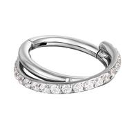 Crossed Steel Segment Nose Rings Cartilage Hoop Earring Women Jewelry Fashionable Twist Body Piercing Rings Elegant Double Layer Nose Hoop