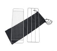 Crossed Wire Mesh BBQ Grate, 38x12cm Stainless Steel Cooking Net for Better Airflow During Grilling (C)
