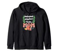 Crossed Words to MOM Floral Handlettered Design Zip Hoodie