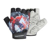 Crossedge Kids Cycling Gloves Half Finger Padded Gloves Breathable, Non-Slip Bicycle Gloves for Boys and Girls Ideal for Indoor and Outdoor Sports. (White Spider, 3XS/4XS)