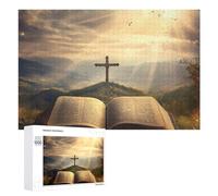 Crosses And Book Adults Wooden Jigsaw Puzzles 1000/500/300 Piece Personalised Customized Gifts