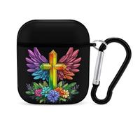 Crosses Flower Colorful Earbud Case Compatible with Airpods 1&2 Bluetooth Headset Cover Headphone Cases