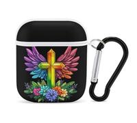 Crosses Flower Colorful Earbud Case Compatible with Airpods 1&2 Bluetooth Headset Cover Headphone Cases