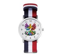 Crosses Flower Colorful Sport Watch Casual Analog Quartz Watch | Nylon Strap,for Women Men,Wrist Watch,Fashion
