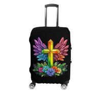 Crosses Flower Colorful Travel Luggage Cover Washable Suitcase Covers for Luggage Baggage Suitcase Protector