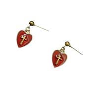 Crosses Heart Pendant Earrings Necklace Symbolizing Love and Faith for Women and Fashion Enthusiasts Casual