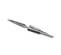 Crosses Lock Tweezer with Straight Elbow Tip Auto Closing Tweezer for Jewelry Making Repair Welding Soldering Clamp Clip