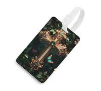 Crosses Religious Christ Luggage Tags with Name ID Card TPU Travel Bag Tag for Suitcases