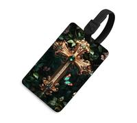 Crosses Religious Christ Luggage Tags with Name ID Card TPU Travel Bag Tag for Suitcases