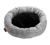 Crosses Round Berth/Donut for Dogs and Cats Glam, Furnishing Fabric + Eco Fur, Size 50 x 50 x 15 cm, Blue - 2550 g
