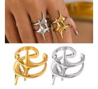 Crosses Star Rings With Gold/Steel Finish Representing Belief And Power Ideal For Trendsetters And Styles Seekers Party Gathering