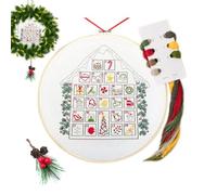 Crosses Stitches Advent Calendar | Christmas Embroidery Advent Calendar | Christmas Embroidery Kits For Adults Kids | 25 Day Countdown Embroidery Crafts For Christmas Decoration