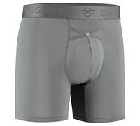 Crossfly Men's Underwear IKON 6" Boxer Shorts 24 Hour Comfort & Innovative Clever Access. Breathable & Soft. Navy/Charcoal/Black, S, M, L, XL