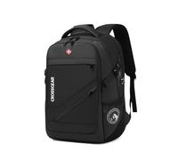 CROSSGEAR 17.3" Laptop Backpack with Anti-Theft Lock, Waterproof Travel Backpack with USB A & Type C Charging Port, Breathable Ergonomic Business Backpack for Men Women Work Travel College, Black