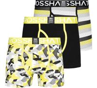 Crosshatch 3 Pack Designer Printed Boxer Trunks Underwear, Crystaline - Lime, S