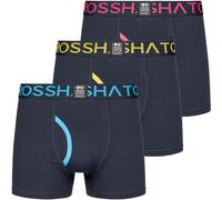 Crosshatch 3 Pack Designer Printed Boxer Trunks Underwear, Trioglow - Navy, S