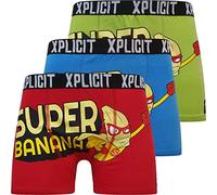 Crosshatch 3 Pack Mens Boxers Designer Multiple Shorts Underwear Trunks Gift Set, Xplicit - Banana, L