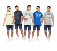 Crosshatch 5Pack Mens Premium Printed Half Sleeve Crew Neck T-Shirt(L,SNEEPY/ASSTD)