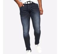 Crosshatch Jeans Barbeck Men's Classic Casual Slim Fit Blue/Black