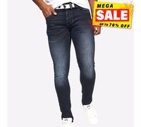 Crosshatch Barbeck Mens Classic Fashion Casual Slim Fit Jeans Blue Black