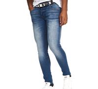 Crosshatch Barbeck Mens Classic Fashion Casual Slim Fit Jeans Blue Tint