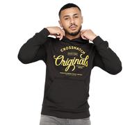 Crosshatch Bartamax Mens Classic Retro Fashion Casual Sweatshirt Hoodie Black