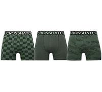 Crosshatch Black Label Men's Bresler 3 Pack Boxer Shorts in Green Size XL