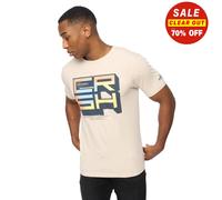 Crosshatch Boxvibe Mens Casual Fashion Graphic T-Shirt Beige