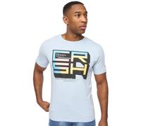 Crosshatch Boxvibe Mens Casual Fashion Graphic T-Shirt Blue
