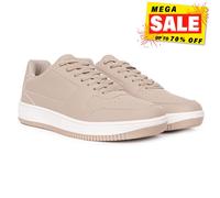 Crosshatch Casimiro Mens Cushioned Everyday Trainers Smart Casual Sneakers Beige