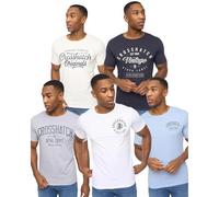 Crosshatch Collegetheme Mens T-Shirt 5pk Multicolor