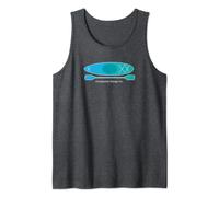 Crosshatch Design Blue to Green Kayak and Paddle t-shirt Tank Top