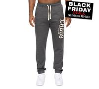Crosshatch Ellsworth Mens Drawstring Joggers Casual Loungewear Pants Charcoal
