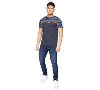 Crosshatch Men's BRIGHTLING CAMO Shoulder/SLV TEE T-Shirt, Navy, M