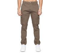 Crosshatch Frentons Mens Cargo Pants Casual Everyday Fasjion Chinos Pants Brown
