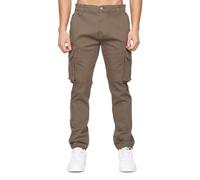 Crosshatch Frentons Mens Cargo Pants Casual Everyday Fasjion Chinos Pants Brown