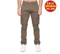 Crosshatch Frentons Mens Cargo Pants Casual Everyday Fasjion Chinos Pants Brown