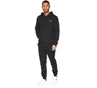 Crosshatch Full Fleece Tracksuit Sweatshirt Hooded Hoodie Warm Sweatpants Joggers Cord Plus Size Black L