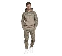 Crosshatch full tracksuit Hooded Fleece Sweatshirt Hoodie Jacket Sweatpants Joggers by Jeanbase Khaki Camo S