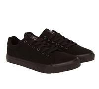 Crosshatch Men Trainers Lace up Canvas Plimsolls Pumps Casual Flat Gym Shoe Black Black 9
