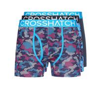Crosshatch Mens Linamo Three Pack Boxer Shorts Blue L